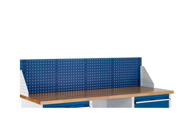 Bott Perfo Backpanel for Work Table - 1. 5M with End Wing Plates. WxDxH: 1486X332X457mm Ral 7035/5010 _SKU-07002201.11V