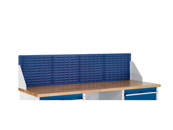 Bott Louvre Backpanel for Work Table - 1. 5M with End Wing Plates. WxDxH: 1486X332X457mm Ral 7035/5010 _SKU-07002203.11V