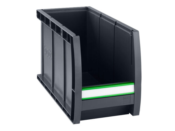Parts Bin Labels - Bottbox with Label Clip (Pack of 6). WxDxH: 264X398X165mm Plastic Ral 7016 _SKU-13022050.19