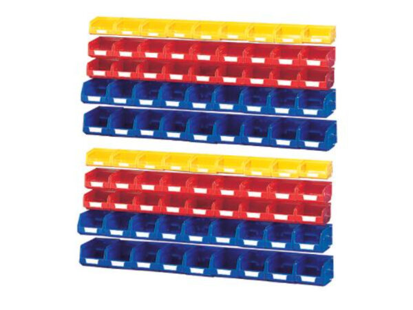 Warehouse Parts Bins - Plastic Bin Kit Mixed (Pack of 90). Mixed Colours _SKU-13031105