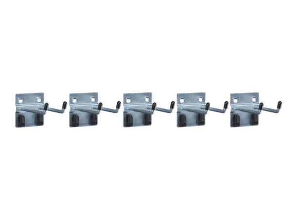 Bott Pegboard Double Hook 75mm - Dia 6mm (Pack of 5). WxDxH: 60X75X60mm Zinc Plated _SKU-14002041