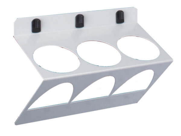 Perfo Tube / Can Holder 3X 70mm Dia - WxDxH: 225X100X165mm Ral 7035 _SKU-14021055.16