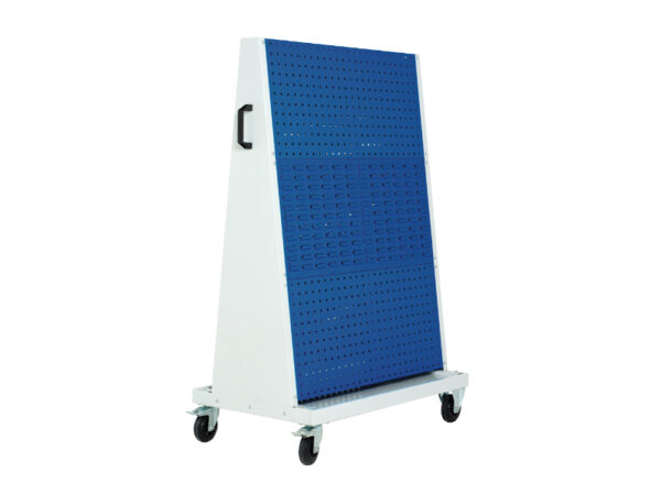 Mobile Tool Storage - Perfo 6 Panel Trolley with 2 Perfo, 2 Louvre Panels. WxDxH: 1000X650X1600 mm Ral 7035/5010 _SKU-14026029.11V