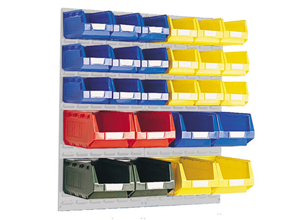 Louvre Panel And Bin Kit 2X Vertical 1. 0M Panels with 26 Bins. Wxh: 914X991mm Ral 7035 _SKU-14030014.16