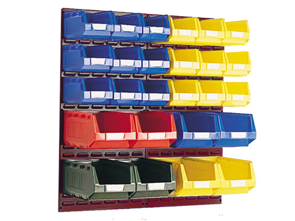 Louvre Panel And Bin Kit 2X Vertical 1. 0M Panels with 26 Bins. Wxh: 914X991mm Ral 3004 _SKU-14030014.24
