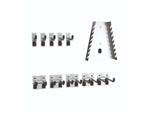 Metal Tool Pegboard Hooks - Perfo Hook Kit 11 Piece. WxDxH: 380X140X140mm Zinc Plated _SKU-14030064