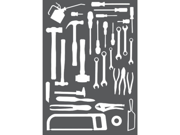 Tool Shadow Vinyl - Vinyl Overlay for Maintenance Tools 1. WxDxH: 990X457X2mm White _SKU-14030076