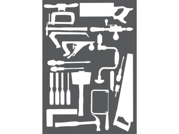 Woodwork Tool Shadow Vinyl - Vinyl Overlay for Woodwork Tools. WxDxH: 990X457X2mm White _SKU-14030078