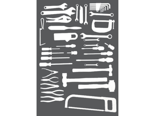 Tool Shadow Board Stickers - Vinyl Overlay for Electrical Tools. WxDxH: 990X457X2mm White _SKU-14030080