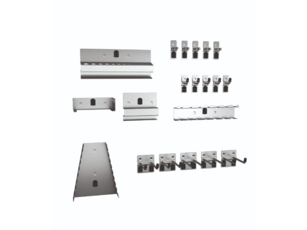 Pegboard Tool Storage - Perfo Hook Kit 20 Piece. WxDxH: 380X140X140mm Zinc Plated _SKU-14031412
