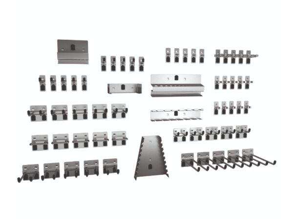 Pegboard Tool Organizer - Perfo Hook Kit 60 Piece. WxDxH: 380X140X140mm Zinc Plated _SKU-14031415