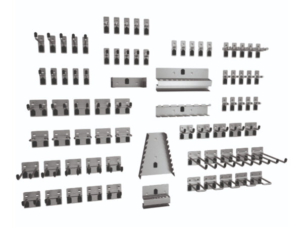 Pegboard Tool Holders - Perfo Hook Kit 80 Piece. WxDxH: 380X140X140mm Zinc Plated _SKU-14031416