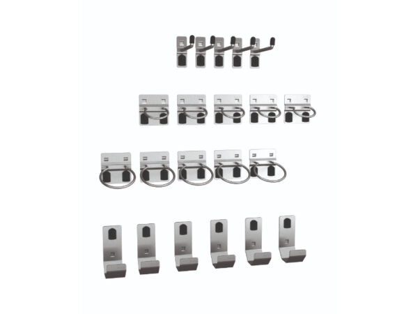 Tool Hanging Pegboard Hooks - Perfo Hook Kit 21 Piece. WxDxH: 380X140X140mm Zinc Plated _SKU-14031418