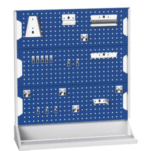 Single Sided Pegboard Rack - Perfo Panel Rack Single Sided And Hook Kit with 3 Panels, 20 Piece Hook Kit. WxDxH: 1000X550X1125mm Ral 7035/5010 _SKU-16917300.11V