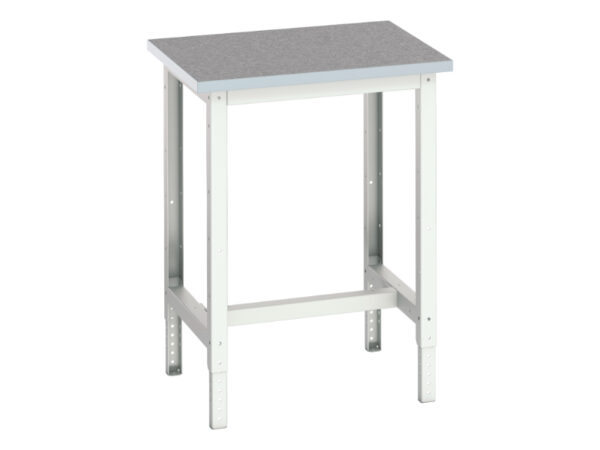 Adjustable Height Work Table - with Lino Worktop. WxDxH: 700X600X780-930mm Ral 7035 _SKU-16921501.16