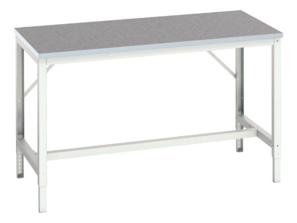 Verso Adj. Height Framework Bench with Lino Worktop - WxDxH: 1500X800X780-930mm Ral 7035 _SKU-16921513.16