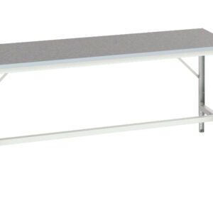 2M Wide Work Table - Verso Adj. Height Framework Bench with Lino Worktop. WxDxH: 2000X800X780-930mm Ral 7035 _SKU-16921515.16
