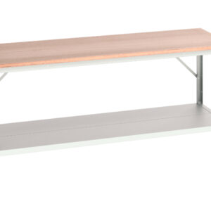 2000mm Long Work Table - Verso Adj. Height Framework Bench with Full Depth Base Shelf And Mpx Top. WxDxH: 2000X800X780-930mm Ral 7035 _SKU-16922026.16