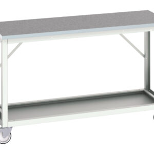 Mobile Work Station - Verso Mobile Workstand with Lino Worktop. WxDxH: 1500X600X930mm Ral 7035 _SKU-16922105.16