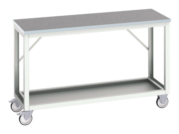 Mobile Work Station - Verso Mobile Workstand with Lino Worktop. WxDxH: 1500X600X930mm Ral 7035 _SKU-16922105.16