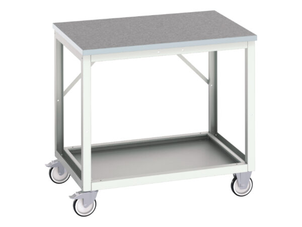 Mobile Heavy Duty Work Station - Verso Mobile Workstand with Lino Worktop. WxDxH: 1000X800X930mm Ral 7035 _SKU-16922111.16