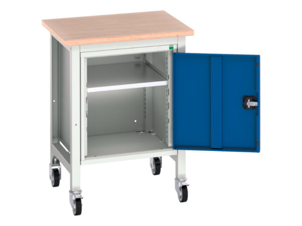 Verso Mobile Work Station - Verso Mobile Workstand with Cupboard And Multiplex Top. WxDxH: 700X600X930mm Ral 7035/5010 _SKU-16922202.11