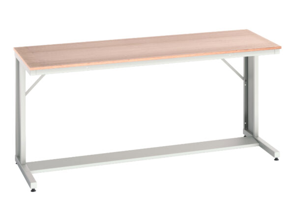 Metal Cantilever Bench - Verso Cantilever Bench with Multiplex Worktop. WxDxH: 2000X800X930mm Ral 7035 _SKU-16922330.16