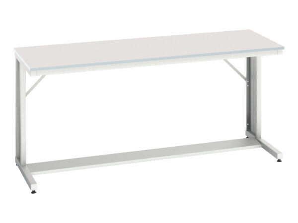 Steel Cantilever Bench - Verso Cantilever Bench with Mfc Worktop. WxDxH: 2000X800X930mm Ral 7035 _SKU-16922331.16