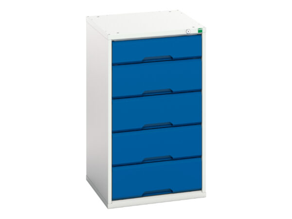 Heavy Duty Set of Drawers - Verso Drawer Cabinet with 5 Drawers. WxDxH: 525X550X900mm Ral 7035/5010 _SKU-16925017.11