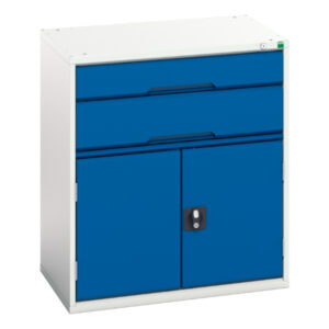 Verso Drawer-Door Cabinet - with 2 Drawers / Cupboard. WxDxH: 800X550X900mm Ral 7035/5010 _SKU-16925137.11