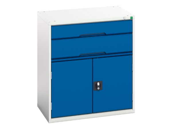 Verso Drawer-Door Cabinet - with 2 Drawers / Cupboard. WxDxH: 800X550X900mm Ral 7035/5010 _SKU-16925137.11