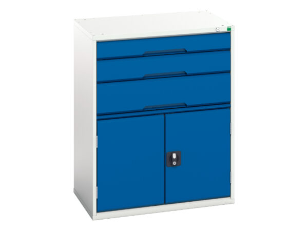 Industrial Furniture Drawers - Verso Drawer-Door Cabinet with 3 Drawers / Cupboard. WxDxH: 800X550X1000mm Ral 7035/5010 _SKU-16925161.11