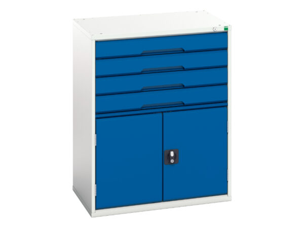 Industrial Workshop Drawers - Verso Drawer-Door Cabinet with 4 Drawers / Cupboard. WxDxH: 800X550X1000mm Ral 7035/5010 _SKU-16925165.11