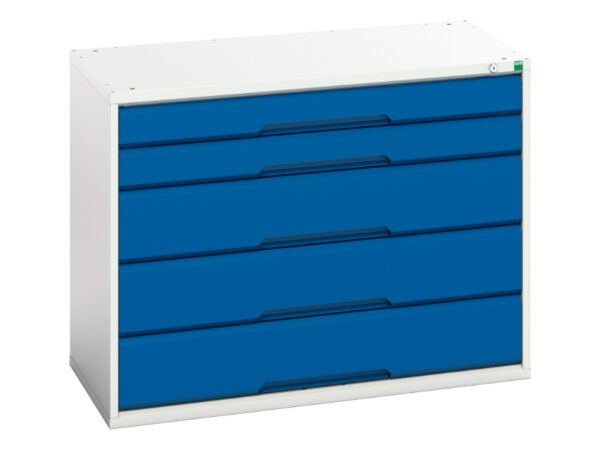 Bott Verso 5 Drawer Cabinet - WxDxH: 1050X550X800mm Ral 7035/5010 _SKU-16925212.11