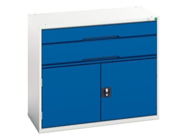 Workshop Drawers - Verso Drawer-Door Cabinet with 2 Drawers / Cupboard. WxDxH: 1050X550X900mm Ral 7035/5010 _SKU-16925237.11