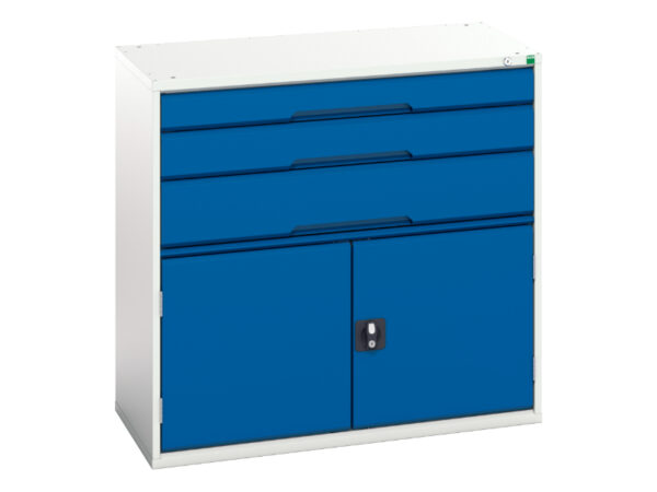 Bott Verso Cabinet - Verso Drawer-Door Cabinet with 3 Drawers / Cupboard. WxDxH: 1050X550X1000mm Ral 7035/5010 _SKU-16925261.11