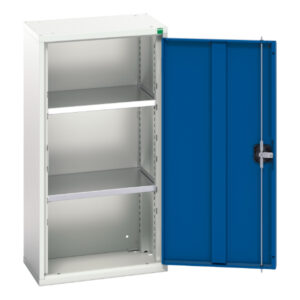 Industrial Lockable Cupboard - Verso Wall Cupboard with 2 Shelves. WxDxH: 525X350X1000mm Ral 7035/5010 _SKU-16926014.11