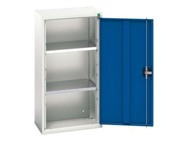Industrial Lockable Cupboard - Verso Wall Cupboard with 2 Shelves. WxDxH: 525X350X1000mm Ral 7035/5010 _SKU-16926014.11
