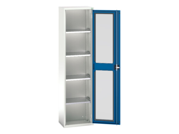 Verso Window Door Cupboard with 4 Shelves. WxDxH: 525X350X2000mm Ral 7035/5010 _SKU-16926073.11