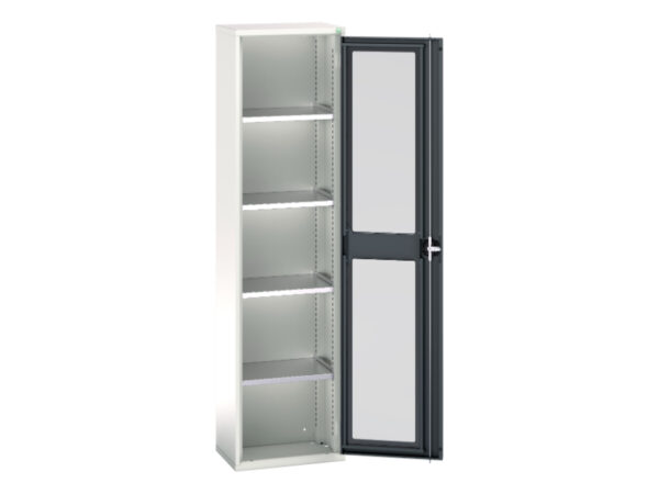 Verso Window Door Cupboard with 4 Shelves. WxDxH: 525X350X2000mm Ral 7035/7016 _SKU-16926073.19