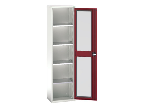 Verso Window Door Cupboard with 4 Shelves. WxDxH: 525X350X2000mm Ral 7035/3004 _SKU-16926073.24