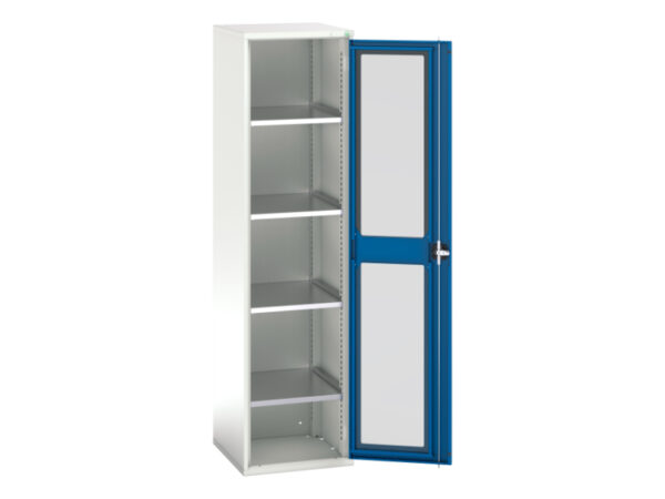 Verso Window Door Cupboard with 4 Shelves. WxDxH: 525X550X2000mm Ral 7035/5010 _SKU-16926077.11