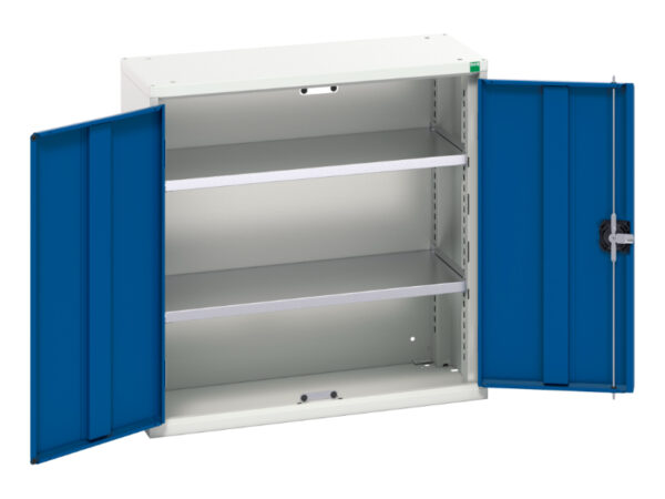 Cheap Metal Cupboard - Verso Wall / Shelf Cupboard with 2 Shelves. WxDxH: 800X350X800mm Ral 7035/5010 _SKU-16926108.11