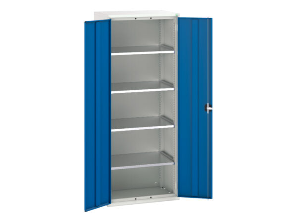 4 Shelf Bott Verso Cupboard - Verso Shelf Cupboard with 4 Shelves. WxDxH: 800X550X2000mm Ral 7035/5010 _SKU-16926167.11