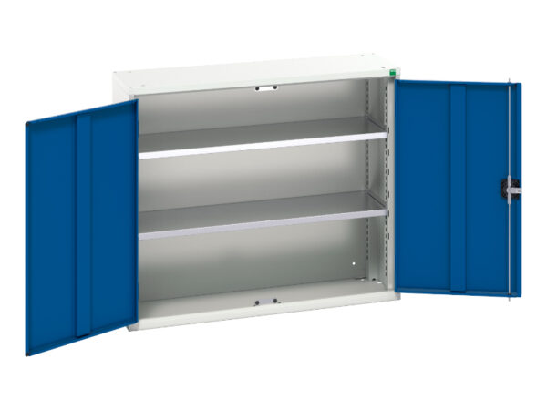 Verso Wall / Shelf Cupboard with 2 Shelves. WxDxH: 1050X350X900mm Ral 7035/5010 _SKU-16926211.11