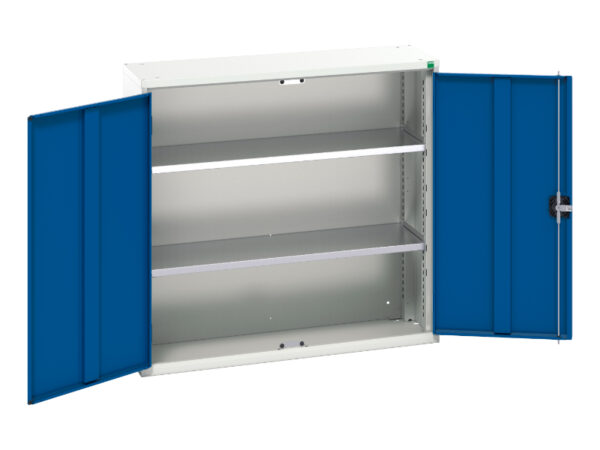 Verso Wall / Shelf Cupboard with 2 Shelves. WxDxH: 1050X350X1000mm Ral 7035/5010 _SKU-16926214.11
