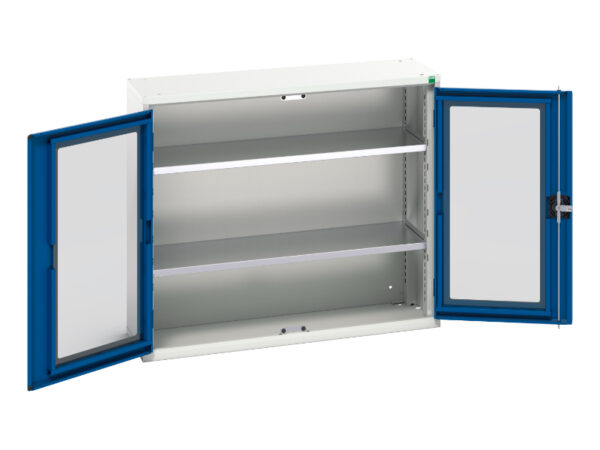 Verso Window Door Cupboard with 2 Shelves. WxDxH: 1050X350X900mm Ral 7035/5010 _SKU-16926271.11