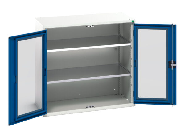 Verso Window Door Cupboard with 2 Shelves. WxDxH: 1050X550X1000mm Ral 7035/5010 _SKU-16926276.11