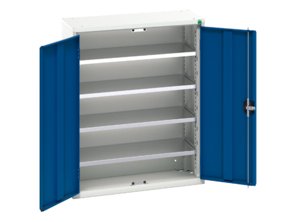 Parts Storage Bins Cabinet - Verso Bin Cupboard with 4 Shelves, 20 Bins. WxDxH: 800X350X1000mm Ral 7035/5010 _SKU-16926400.11