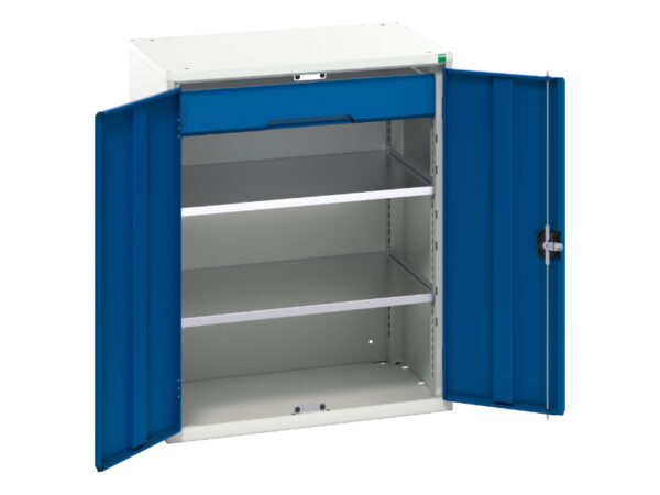 Verso Kitted Cupboard with 2 Shelves - 1 Drawer. WxDxH: 800X550X1000mm Ral 7035/5010 _SKU-16926452.11